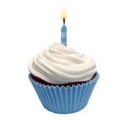 Tacinhas cupcake azul bebé 45un
