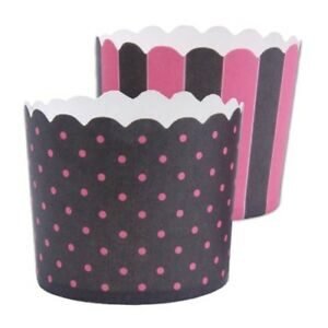 Tacinhas cupcake preto e rosa 12un