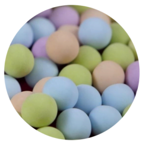 Pérolas de chocolate multicolor