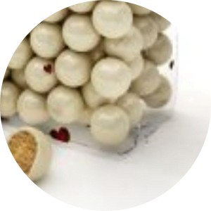 Bolas crocantes de chocolate branco 100gr