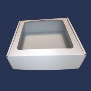 Caixa branca com janela 20x20x7cm