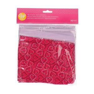 Conj 20 sacos coração wilton