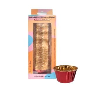 Tacinhas de cupcake vermelho/ouro