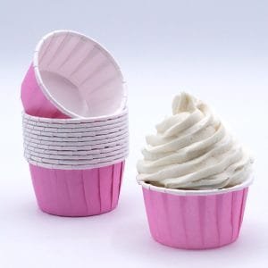 Tacinhas de cupcake rosa claras