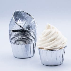 Tacinhas de cupcake prateadas