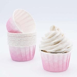 Tacinhas de cupcake rosa marmoreado