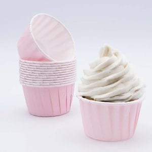 Tacinhas de cupcake rosa bebé