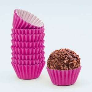Tacinhas de brigadeiro pink