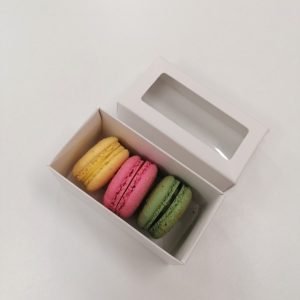 Caixa para 3 Macarons com janela